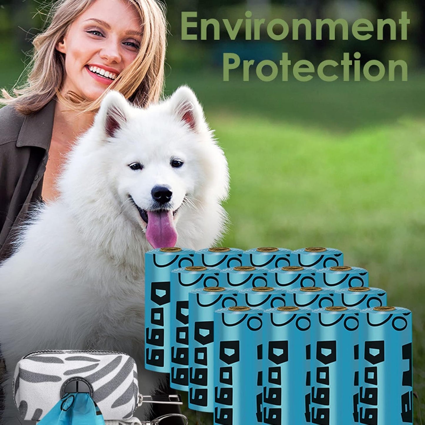 Scented Leak Proof Extra Thick Strong Easy Tear-Off Poop Bags for Dog, 270 Count, 18 Rolls, 9X13 Inches