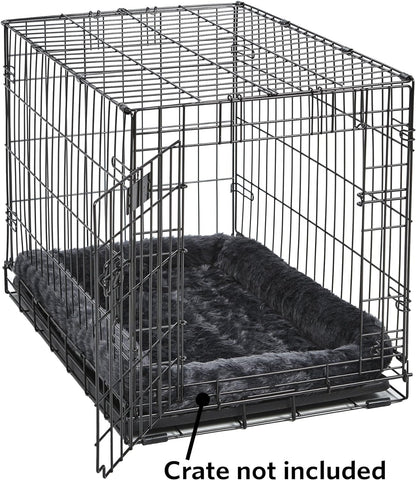 Midwest Homes for Pets XS Dog Bed – Gray Faux Fur Bolster, Ultra-Soft and Machine Washable, Fits 22-Inch Crates and Carriers, for Small Dogs and Cats