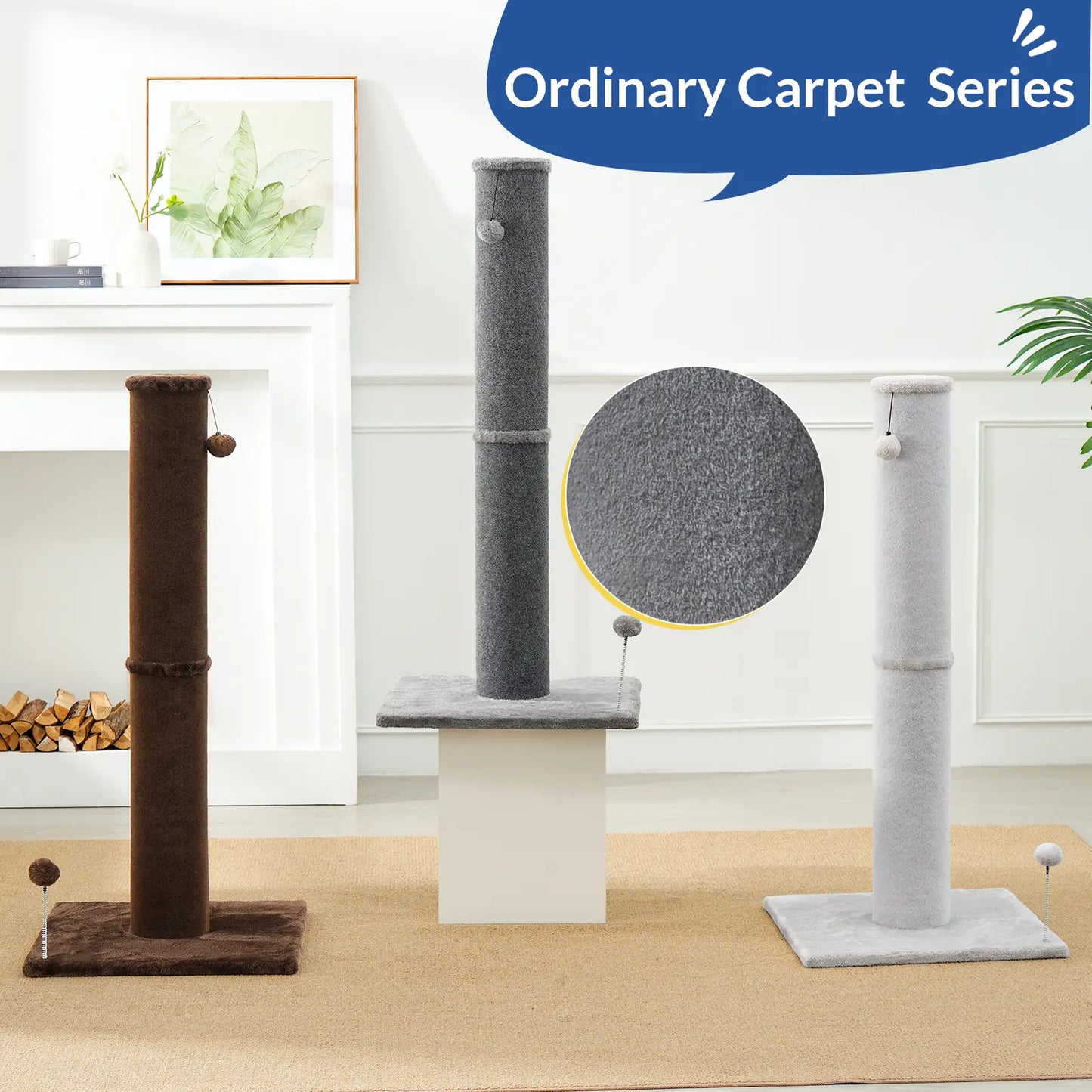 MADE 4 PETS Tall Cat Scratching Post for Indoor Cats Gray Large Scratching Post with Replaceable Toys & Sturdy Base 41-Inch High Space-Saving Design Imitation Sisal Solid Construction Vertical Scratcher #Summervibes #Petlovers