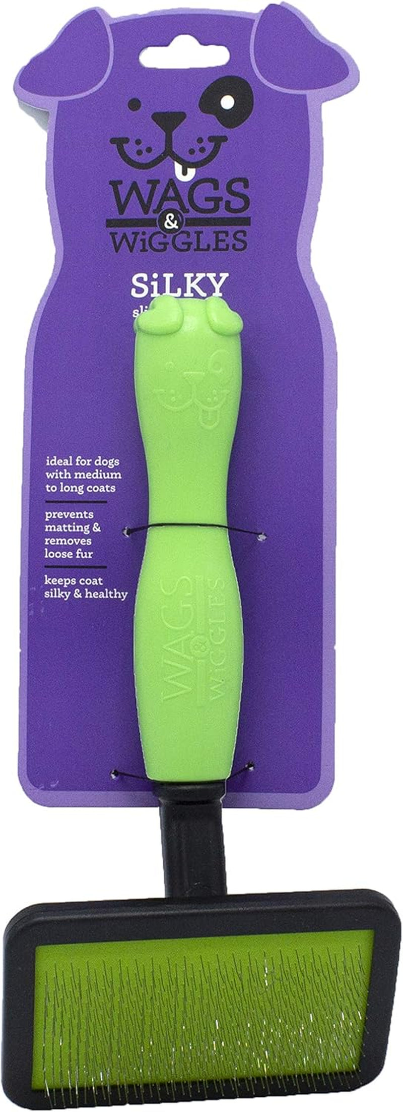 Slicker Brush for Dogs | Pet Brush for Dogs and Puppies with Medium to Long Hair | Dog Grooming Supplies, Green, One Size (FF9698)