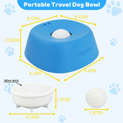 Yipetor Slow Feeder Dog Bowl with Built-In Rolling Ball for Liquid Treats - No Spill Bone Broth and Multi-Purpose Puppy Yogurt Feeder for All Breeds and Dietary Supplements