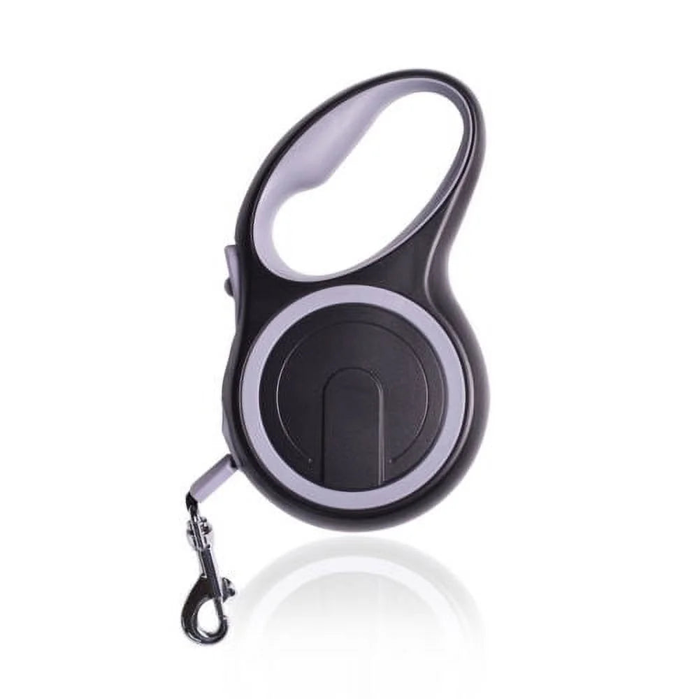 Large Retractable Dog Leash 16 Long up to 110 Lbs Reflective Colored Belt 16 Foot - Gray