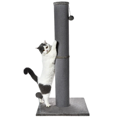 MADE 4 PETS Tall Cat Scratching Post for Indoor Cats Gray Large Scratching Post with Replaceable Toys & Sturdy Base 41-Inch High Space-Saving Design Imitation Sisal Solid Construction Vertical Scratcher #Summervibes #Petlovers