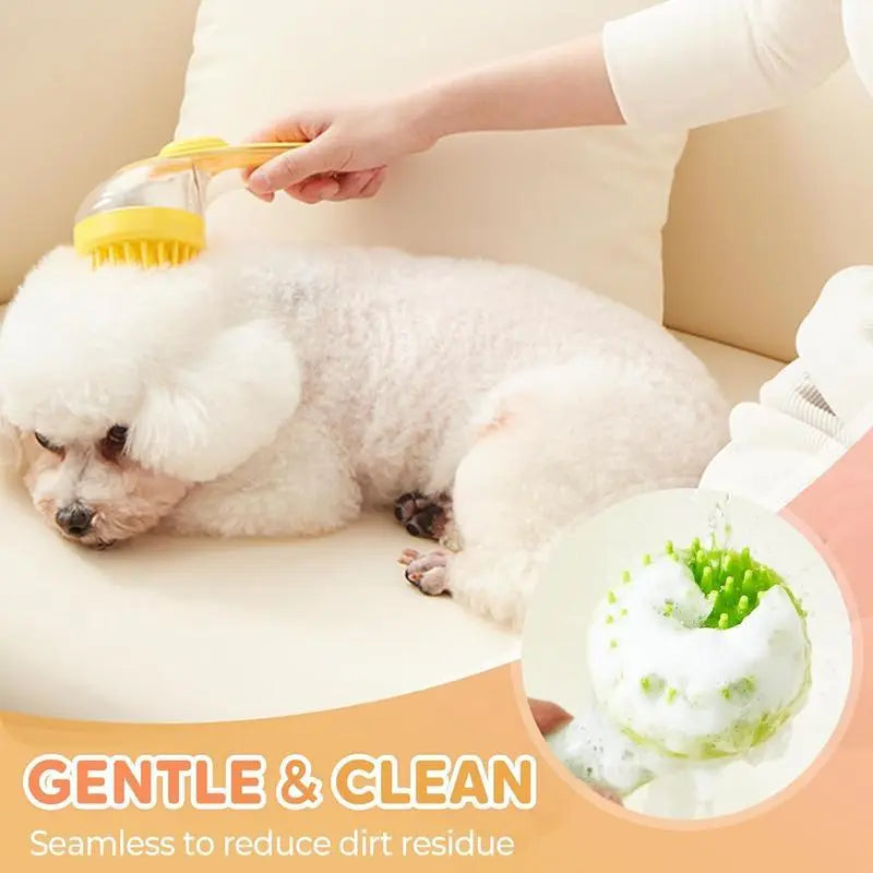 2 in 1 Pet Bath and Grooming Brush Is a Pet Toolwith Built in Shampoo Dispenser for Easy Bathing a Softmassage Tool for Long or Short Haired Dogs and Cats Idealfor Shower Grooming Supplies
