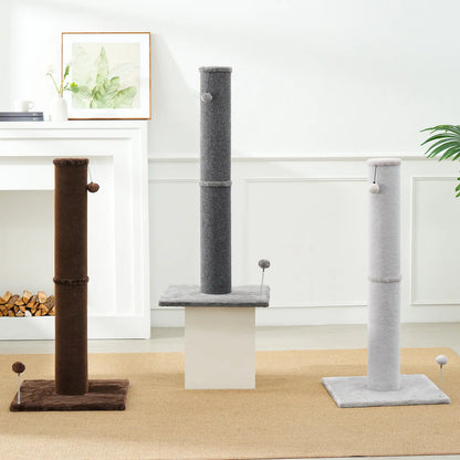 MADE 4 PETS Tall Cat Scratching Post for Indoor Cats Gray Large Scratching Post with Replaceable Toys & Sturdy Base 41-Inch High Space-Saving Design Imitation Sisal Solid Construction Vertical Scratcher #Summervibes #Petlovers