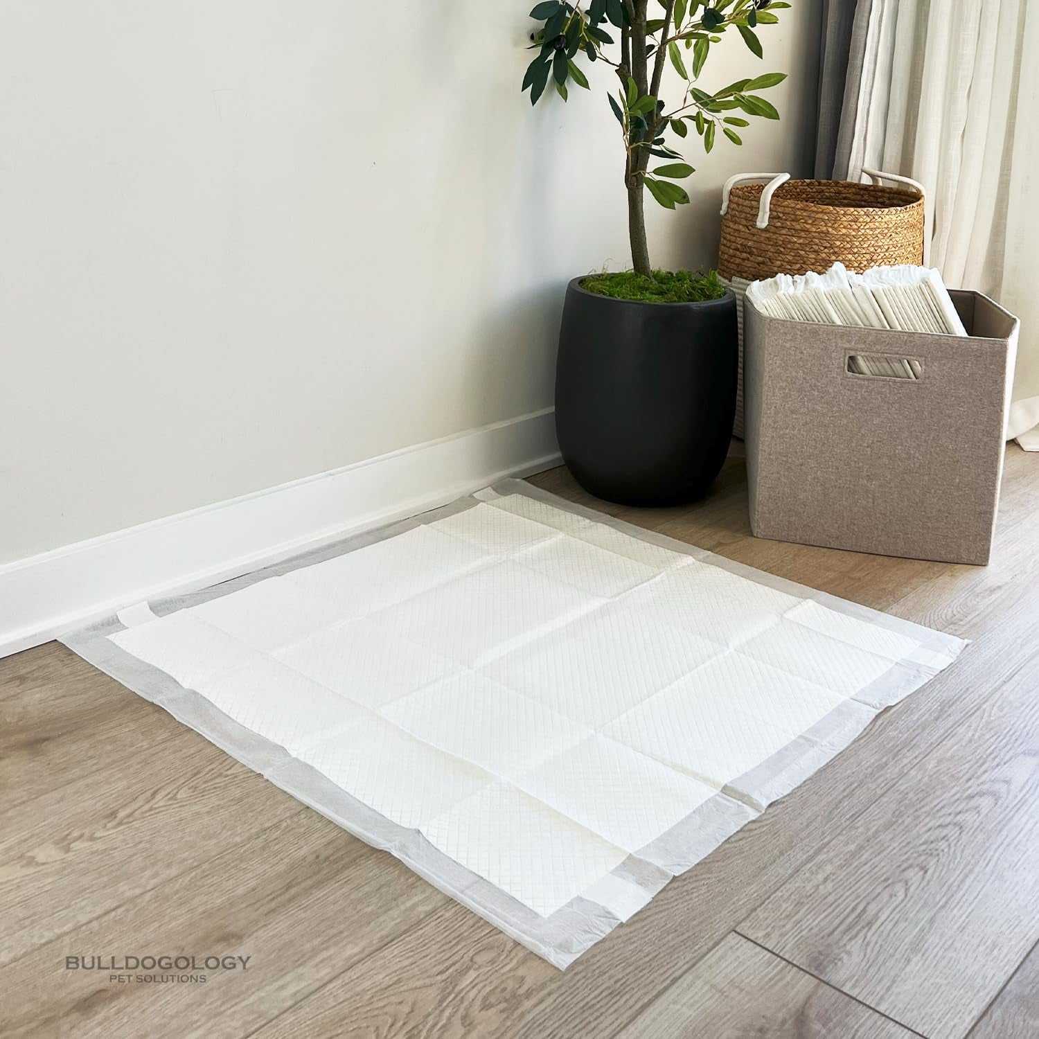 Puppy Pee Pads XXL with Adhesive Sticky Tape - Extra Large Dog Training Wee Pads (30X30) 6 Layers with Extra Quick Dry Bullsorbent Polymer Tech (30-Count, White)