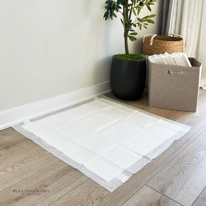 Puppy Pee Pads XXL with Adhesive Sticky Tape - Extra Large Dog Training Wee Pads (30X30) 6 Layers with Extra Quick Dry Bullsorbent Polymer Tech (30-Count, White)