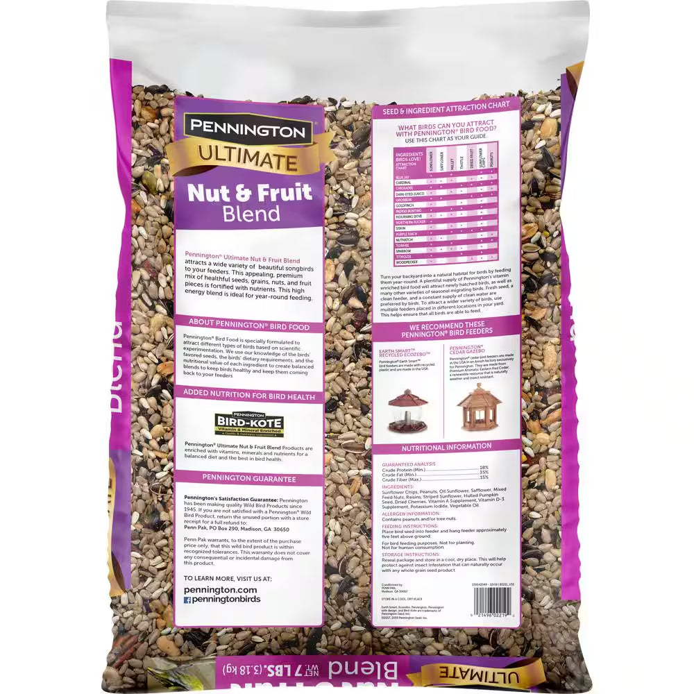 Ultimate 7 Lb. Nut and Fruit Bird Seed Food Blend Wild Bird Seed Mix