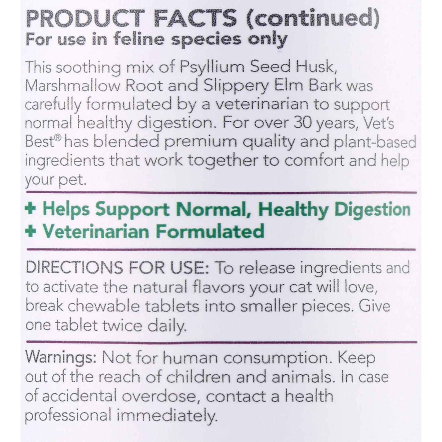Cat Hairball Relief Digestive Aid - 60 Chewable Tablets