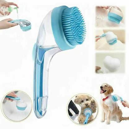 2 in 1 Pet Bath and Grooming Brush Is a Pet Toolwith Built in Shampoo Dispenser for Easy Bathing a Softmassage Tool for Long or Short Haired Dogs and Cats Idealfor Shower Grooming Supplies