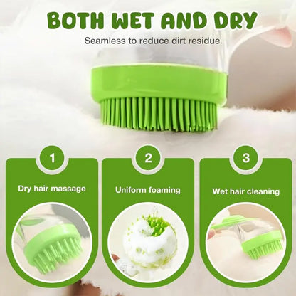 2 in 1 Pet Bath and Grooming Brush Is a Pet Toolwith Built in Shampoo Dispenser for Easy Bathing a Softmassage Tool for Long or Short Haired Dogs and Cats Idealfor Shower Grooming Supplies
