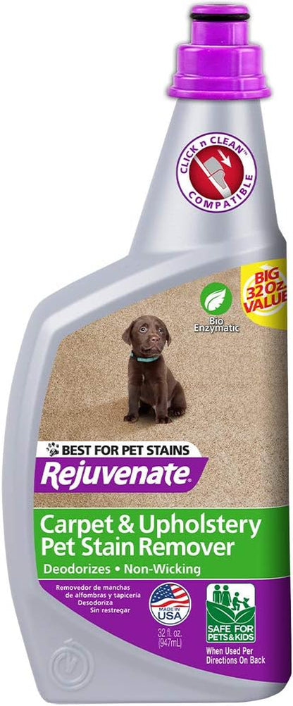 Bio-Enzymatic Carpet & Upholstery Spot & Stain Remover Odor Remover Simply Spray and Walk Away Â€“ Removes Mud, Chocolate, Grass, Pet Stains and More, 32 Fl Oz (Pack of 2)