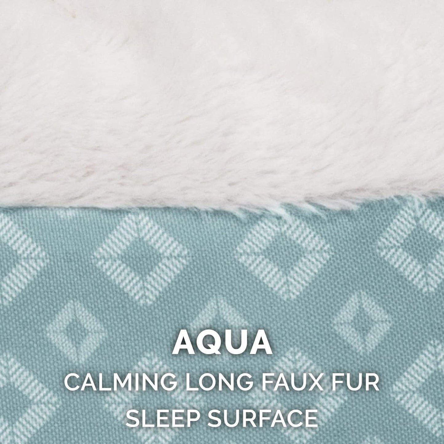 23" round Donut Dog Bed for Indoor Cats & Small Dogs, Washable, for Dogs up to 20 Lbs - Plush & Diamond Print Donut Bed - Aqua, Small