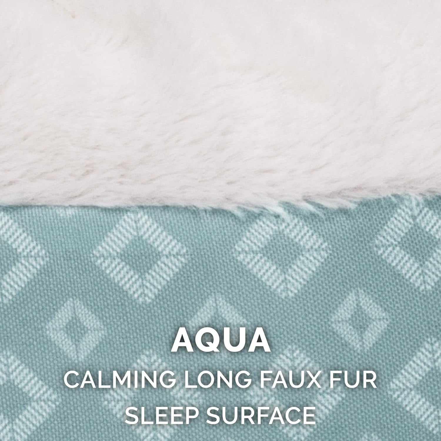 23" round Donut Dog Bed for Indoor Cats & Small Dogs, Washable, for Dogs up to 20 Lbs - Plush & Diamond Print Donut Bed - Aqua, Small