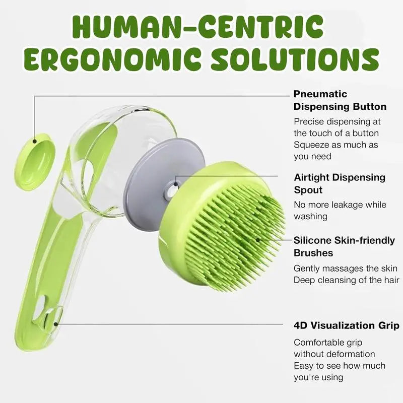 2 in 1 Pet Bath and Grooming Brush Is a Pet Toolwith Built in Shampoo Dispenser for Easy Bathing a Softmassage Tool for Long or Short Haired Dogs and Cats Idealfor Shower Grooming Supplies