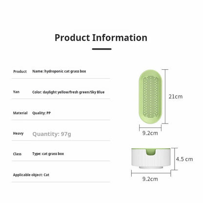 Hydroponic Cat Grass Box Cat Treats Catnip Hydroponic Soilless Planting Cat Grass Pot Set for Easy Growth