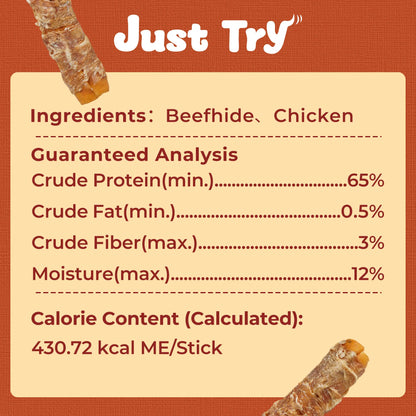 【Petlovers】Big Size Chicken Wrapped Beef Hide Dog Chew – Long Lasting Natural Treats for Aggressive Chewers (Medium & Large Dogs) | Just Try#Summervibes#Petlovers