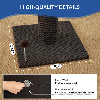 MADE 4 PETS Tall Cat Scratching Post for Indoor Cats Gray Large Scratching Post with Replaceable Toys & Sturdy Base 41-Inch High Space-Saving Design Imitation Sisal Solid Construction Vertical Scratcher #Summervibes #Petlovers