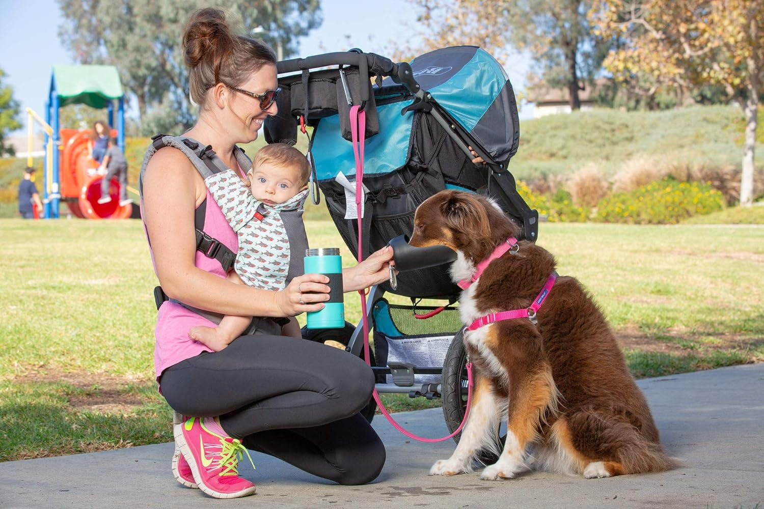 Portable Dog Water Bottle & Dispenser (New-Large 22Oz Dispenser) Insulated 2 Wall Stainless Steel- Optimal Cool Water Temp - Dog Travel Bottle