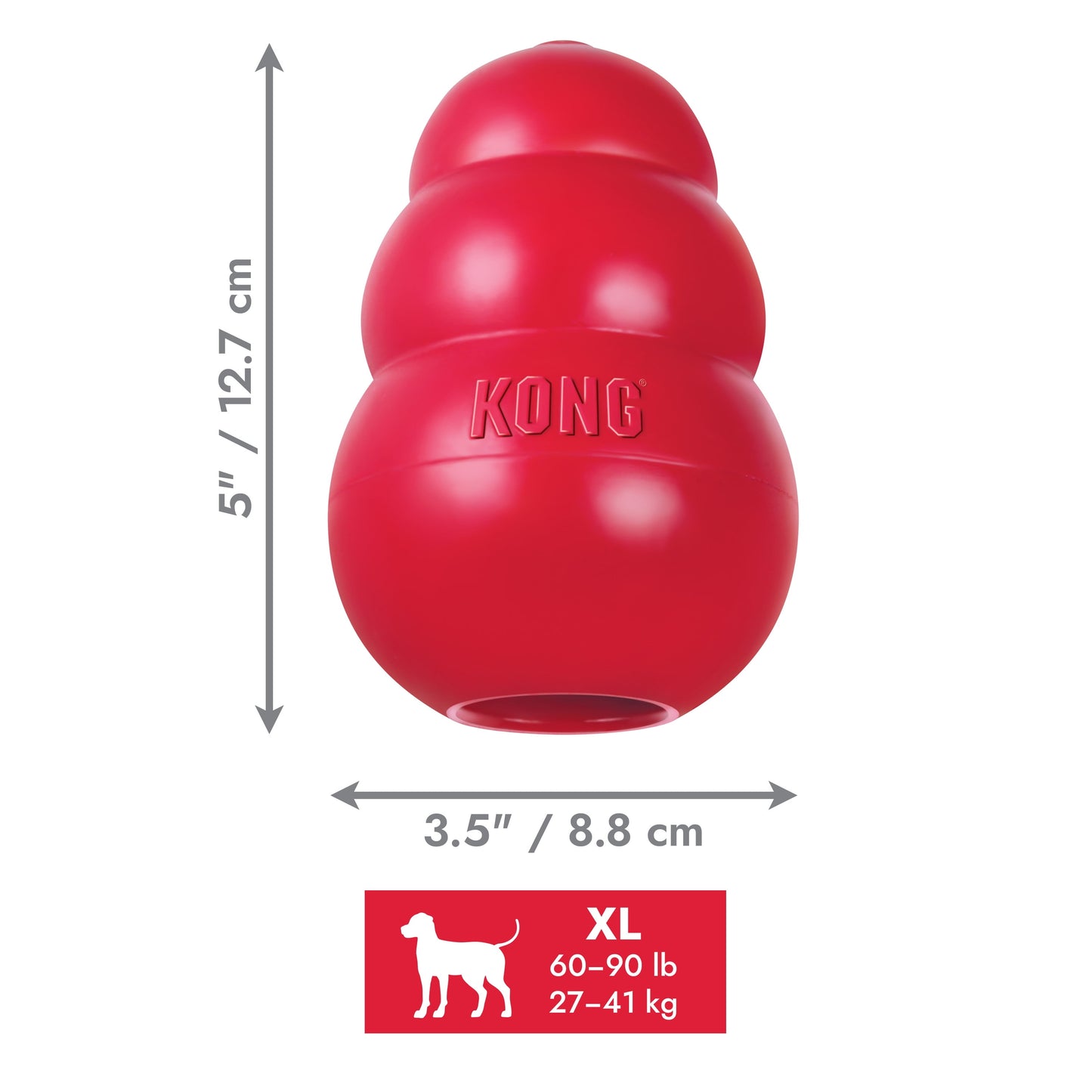 ® Classic Rubber Dog Toy for Average Chewers, Extra Large, for Dogs between 60-90 Lbs