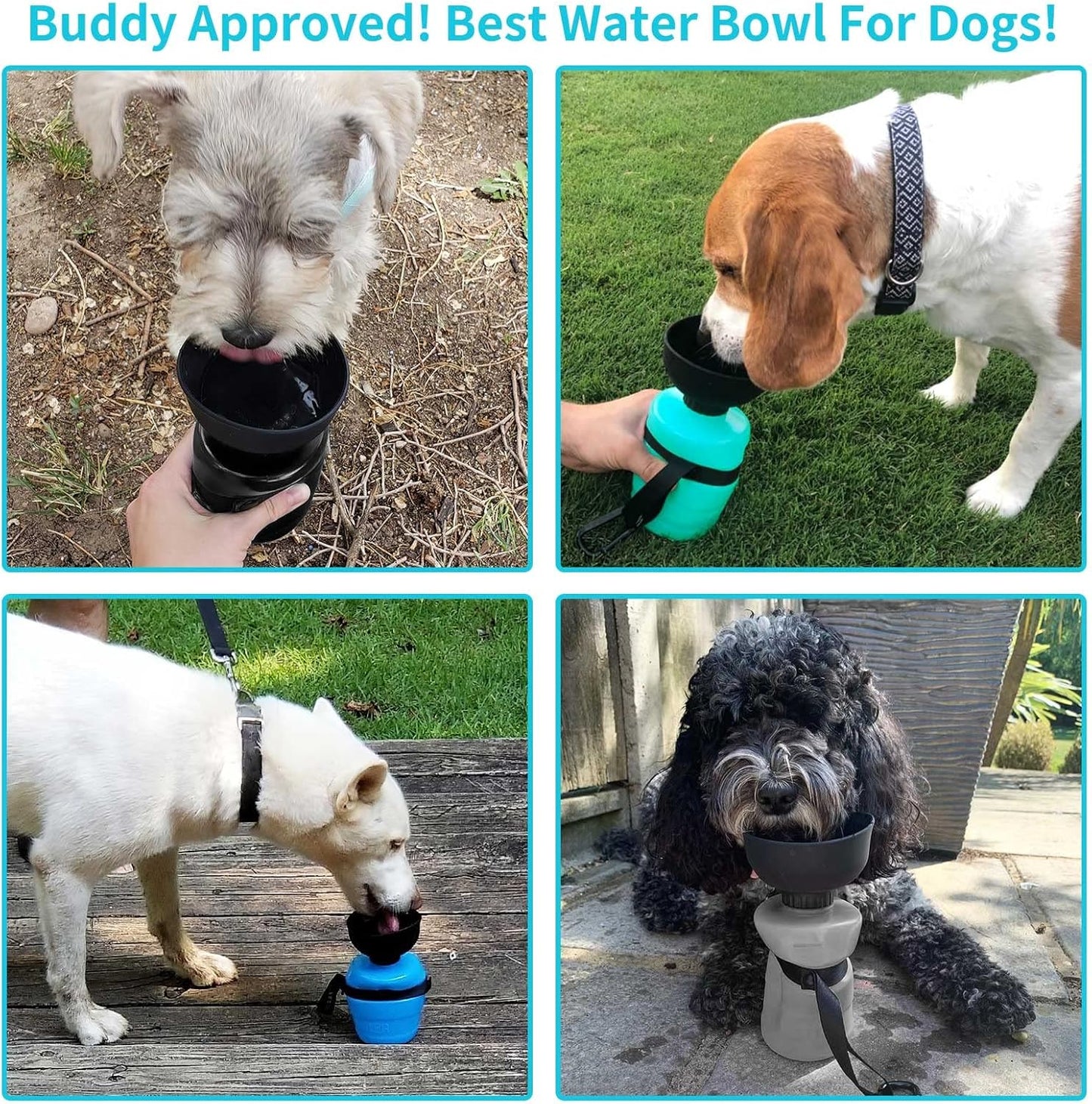 Dog Water Bottle, Portable Dog Water Bowl Dispenser Puppy Travel Water Bowl, Pet Water Bottle for Thirsty Dogs Outdoor Walking, Hiking, Travel, Leak Proof & BPA Free-Safe Hydration