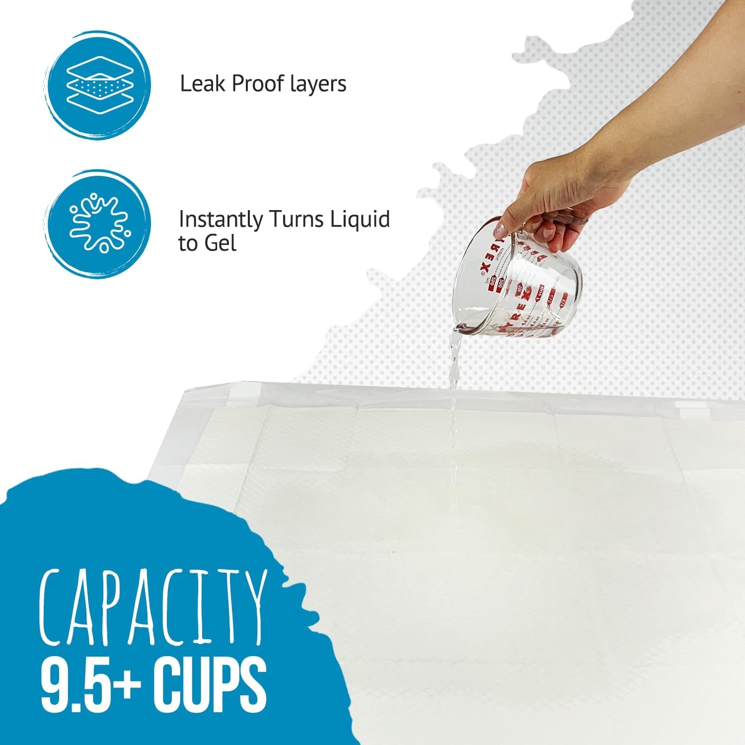 Puppy Pee Pads XXL with Adhesive Sticky Tape - Extra Large Dog Training Wee Pads (30X30) 6 Layers with Extra Quick Dry Bullsorbent Polymer Tech (30-Count, White)