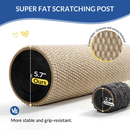 MADE 4 PETS Tall Cat Scratching Post for Indoor Cats Gray Large Scratching Post with Replaceable Toys & Sturdy Base 41-Inch High Space-Saving Design Imitation Sisal Solid Construction Vertical Scratcher #Summervibes #Petlovers