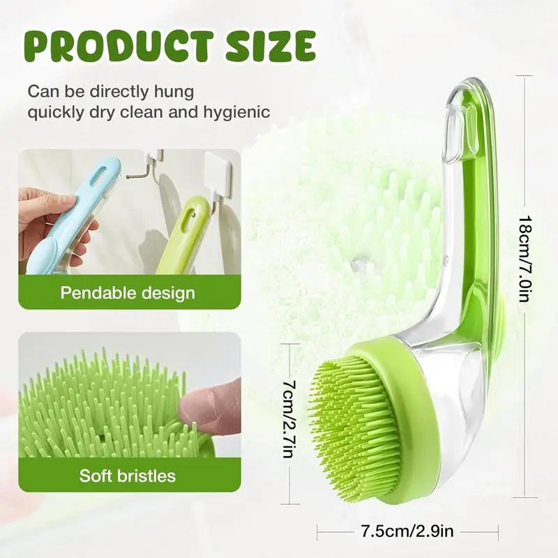 2 in 1 Pet Bath and Grooming Brush Is a Pet Toolwith Built in Shampoo Dispenser for Easy Bathing a Softmassage Tool for Long or Short Haired Dogs and Cats Idealfor Shower Grooming Supplies