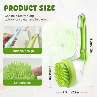 2 in 1 Pet Bath and Grooming Brush Is a Pet Toolwith Built in Shampoo Dispenser for Easy Bathing a Softmassage Tool for Long or Short Haired Dogs and Cats Idealfor Shower Grooming Supplies